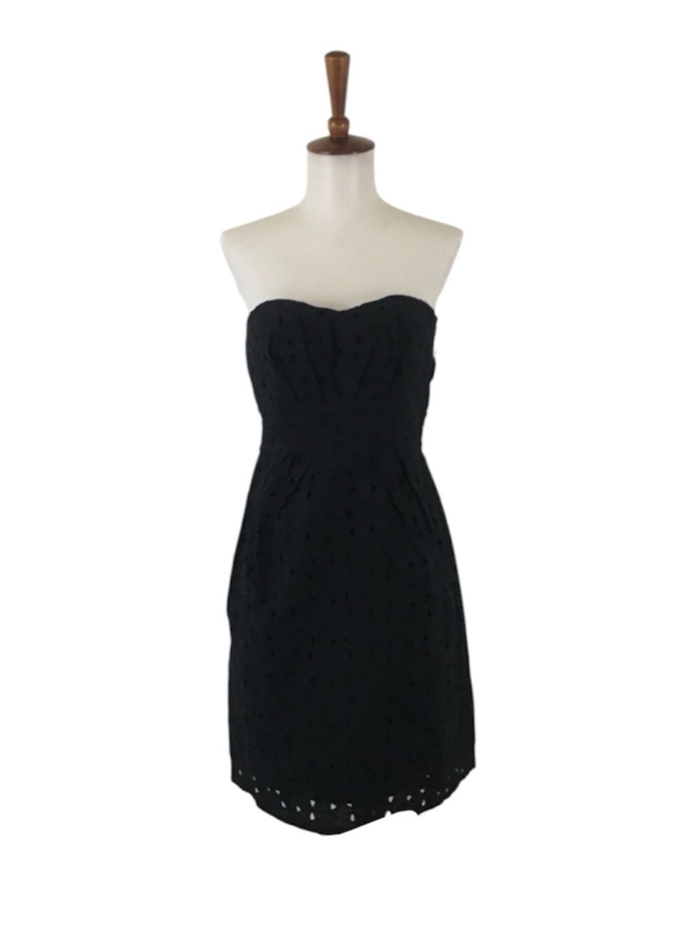 BB Dakota‎ Ledell Dress Women’s 2 Black Strapless Eyelet Sleeveless Summer
